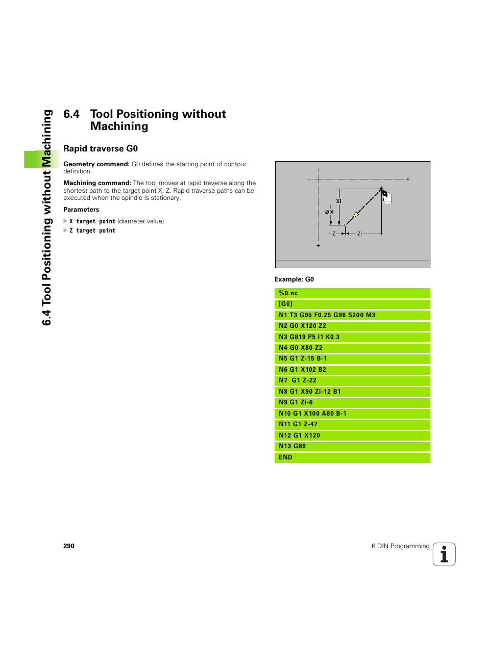 4 tool positioning without machining, Rapid traverse g0 | HEIDENHAIN MANUALplus 4110 User Manual | Page 290 / 550