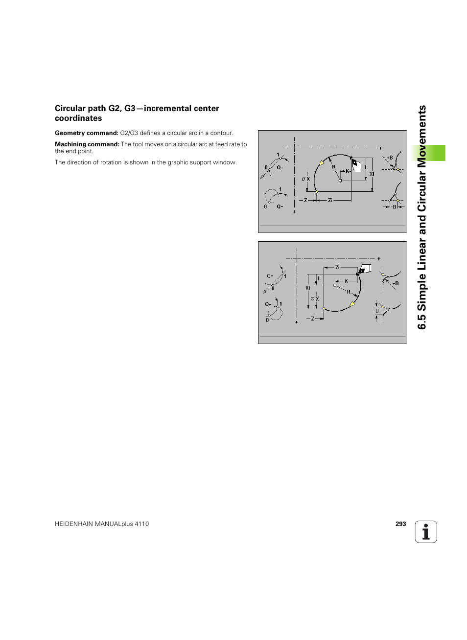 5 simple linear and cir c ular mo v e ments | HEIDENHAIN MANUALplus 4110 User Manual | Page 293 / 550