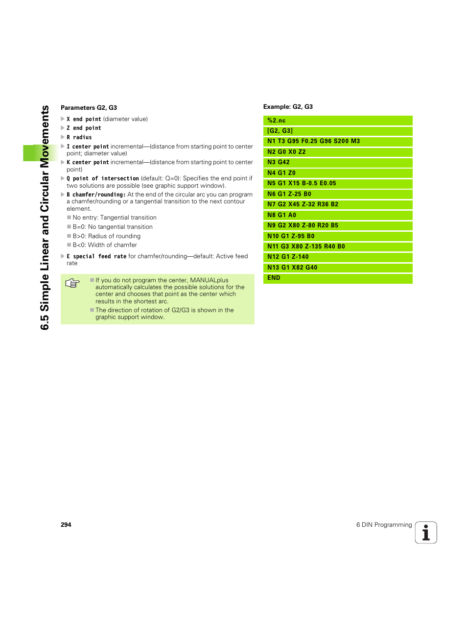 5 simple linear and cir c ular mo v e ments | HEIDENHAIN MANUALplus 4110 User Manual | Page 294 / 550