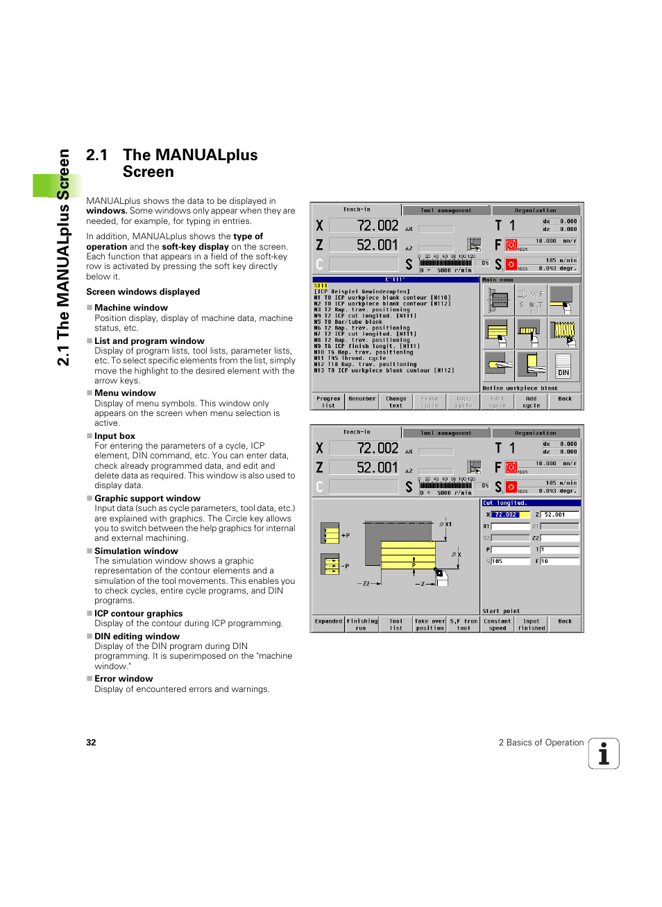1 the manualplus screen | HEIDENHAIN MANUALplus 4110 User Manual | Page 32 / 550