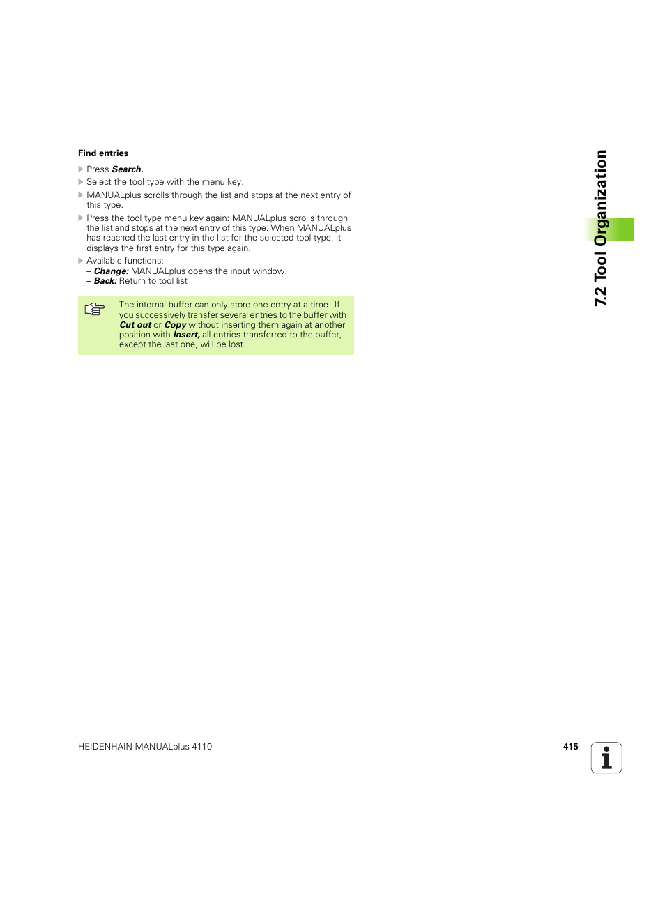 2 t ool or g a nization | HEIDENHAIN MANUALplus 4110 User Manual | Page 415 / 550