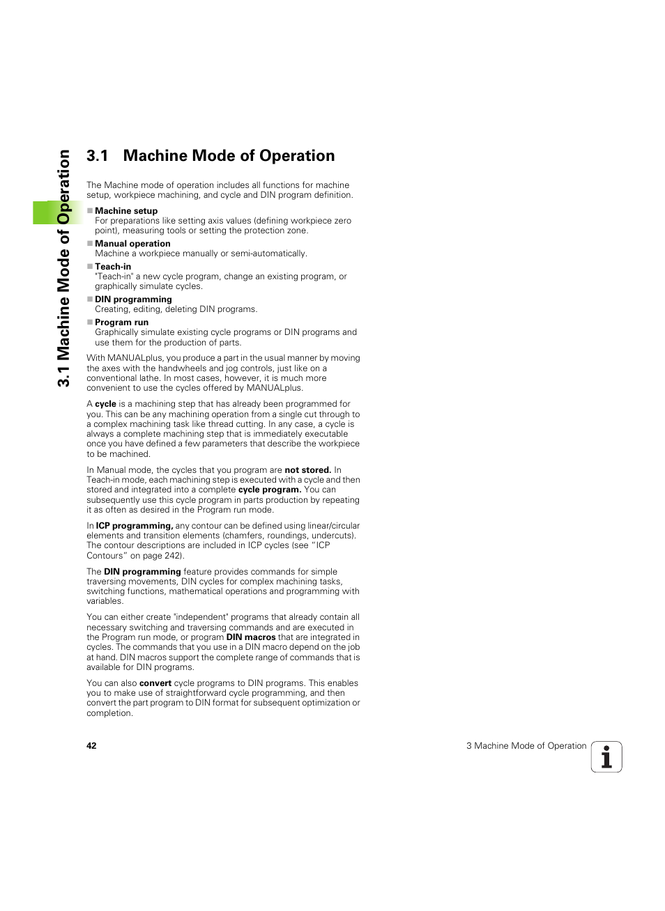 1 machine mode of operation | HEIDENHAIN MANUALplus 4110 User Manual | Page 42 / 550