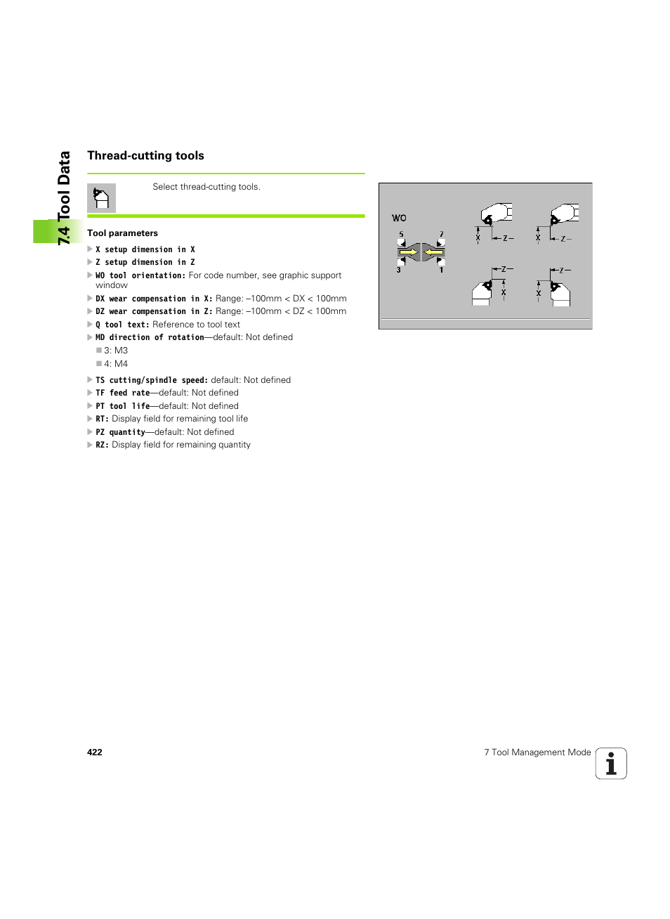 Thread-cutting tools, 4 t ool d a ta | HEIDENHAIN MANUALplus 4110 User Manual | Page 422 / 550