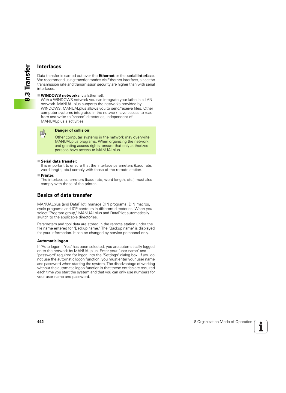 Interfaces, Basics of data transfer, 3 t ransf er | HEIDENHAIN MANUALplus 4110 User Manual | Page 442 / 550