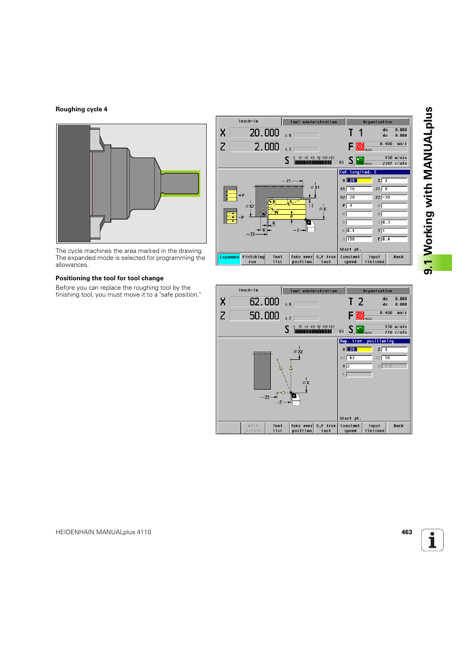 1 w o rk ing with manu alplus | HEIDENHAIN MANUALplus 4110 User Manual | Page 463 / 550
