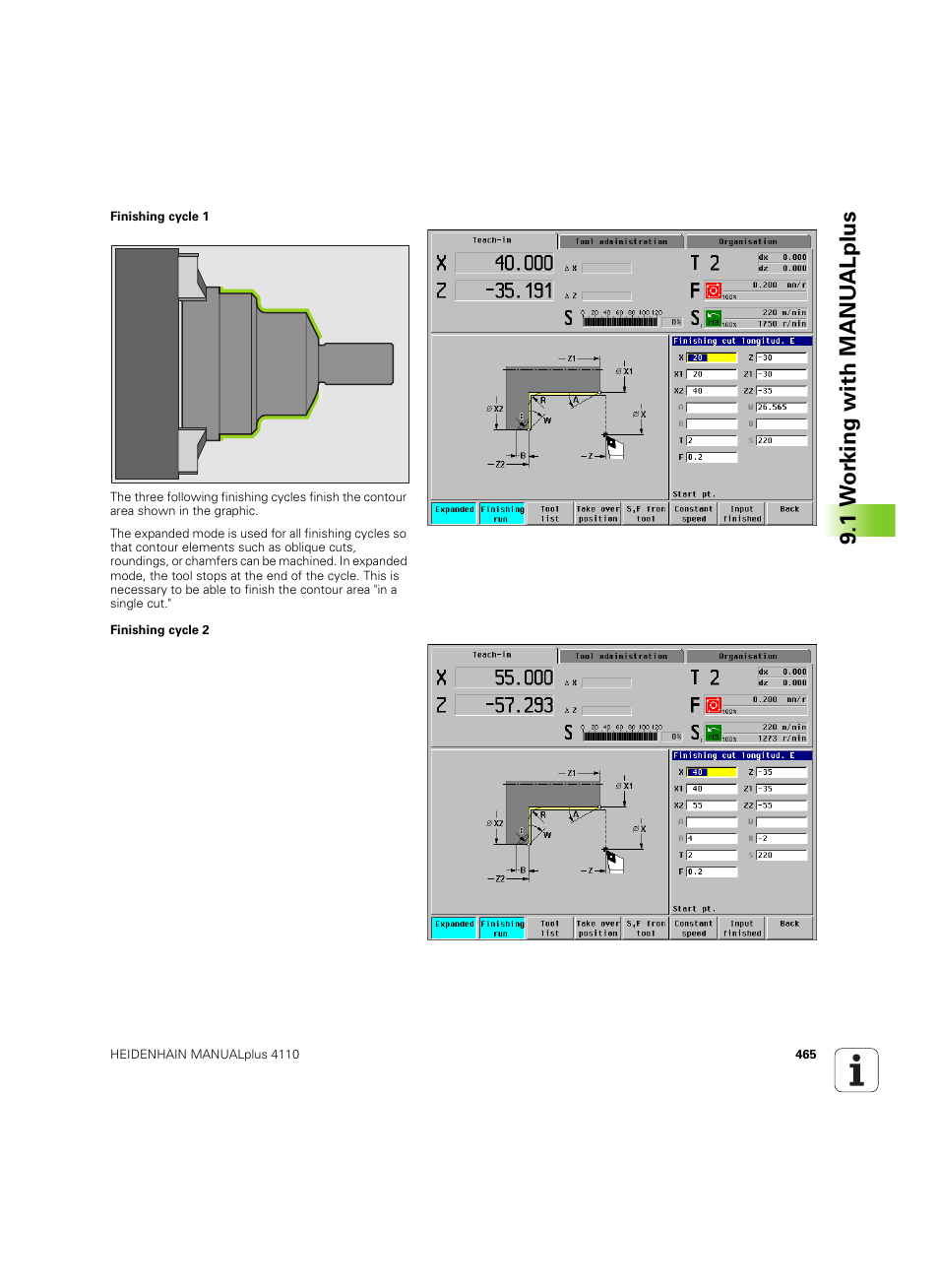 1 w o rk ing with manu alplus | HEIDENHAIN MANUALplus 4110 User Manual | Page 465 / 550