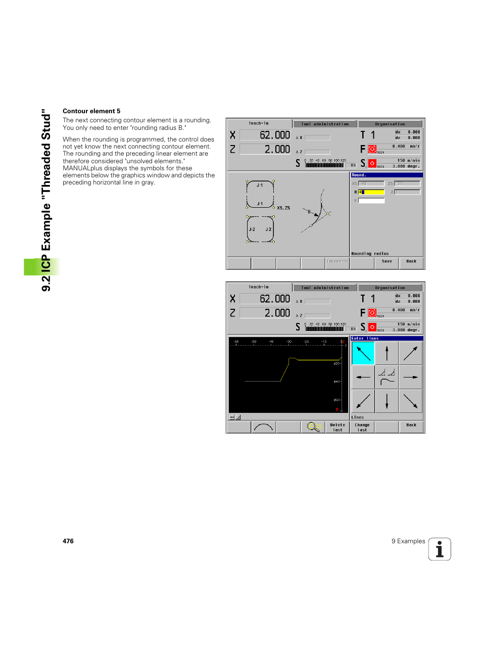 2 icp example "thr eaded st ud | HEIDENHAIN MANUALplus 4110 User Manual | Page 476 / 550