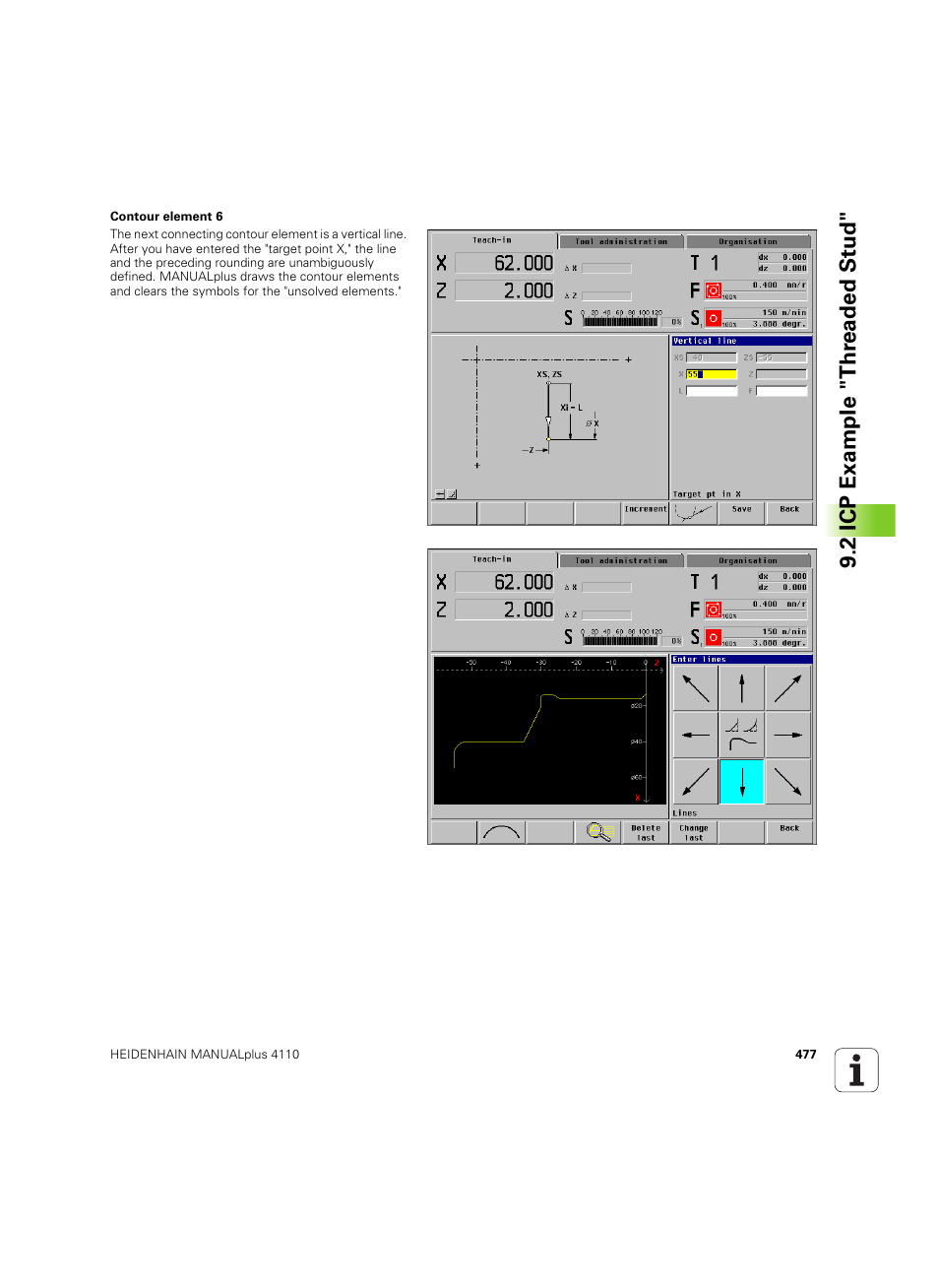 2 icp example "thr eaded st ud | HEIDENHAIN MANUALplus 4110 User Manual | Page 477 / 550