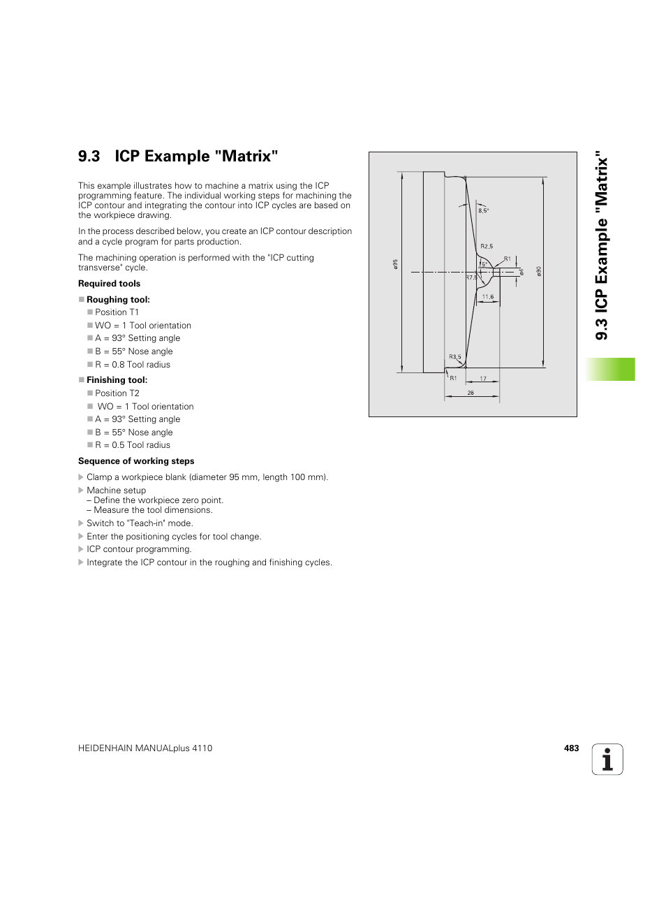 3 icp example "matrix, 3 icp example "matr ix" 9.3 icp example "matrix | HEIDENHAIN MANUALplus 4110 User Manual | Page 483 / 550