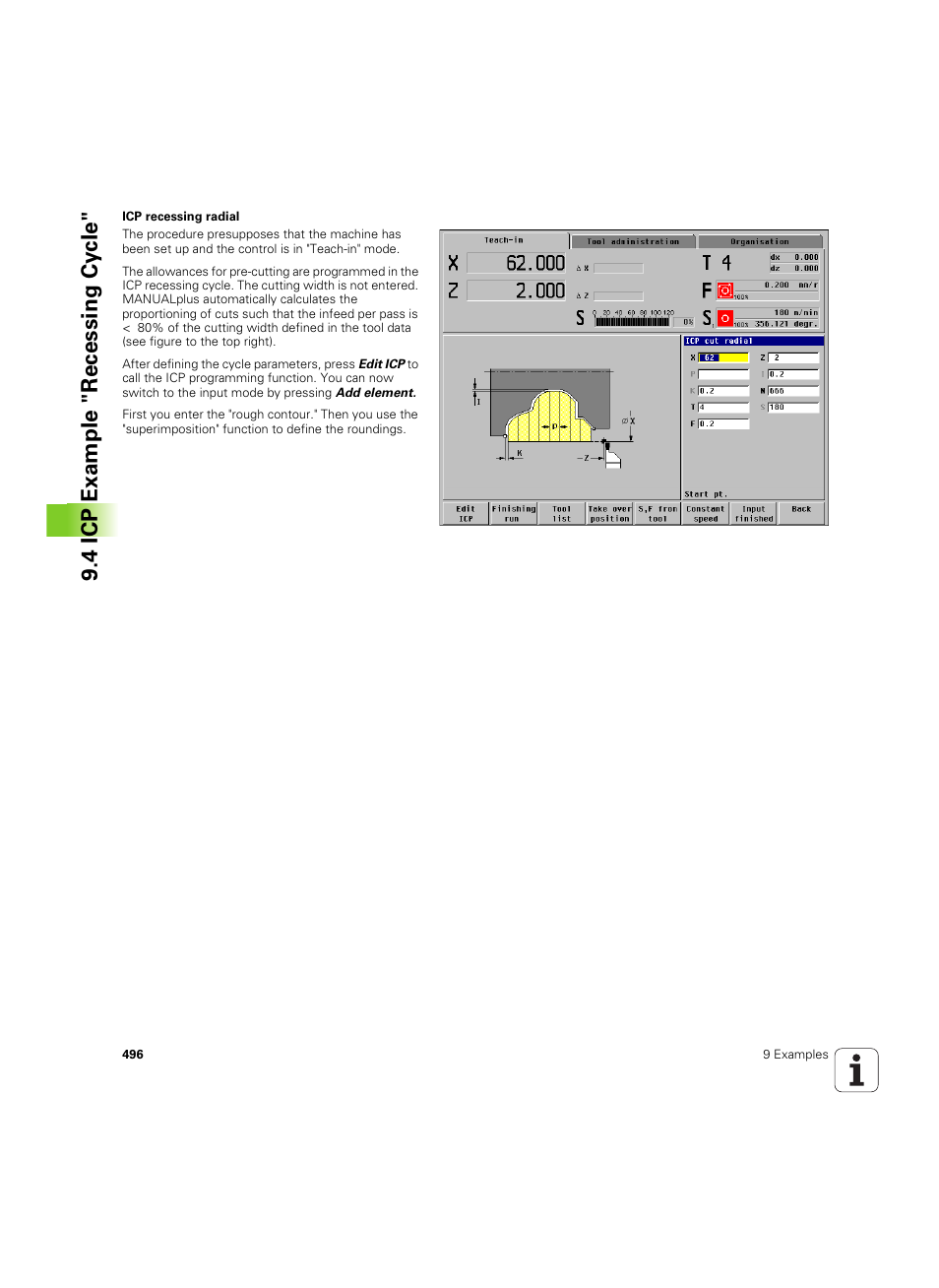 4 icp example "recessing cy cle | HEIDENHAIN MANUALplus 4110 User Manual | Page 496 / 550