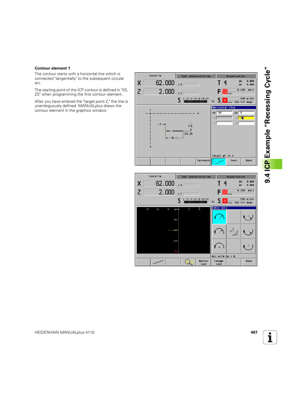 4 icp example "recessing cy cle | HEIDENHAIN MANUALplus 4110 User Manual | Page 497 / 550