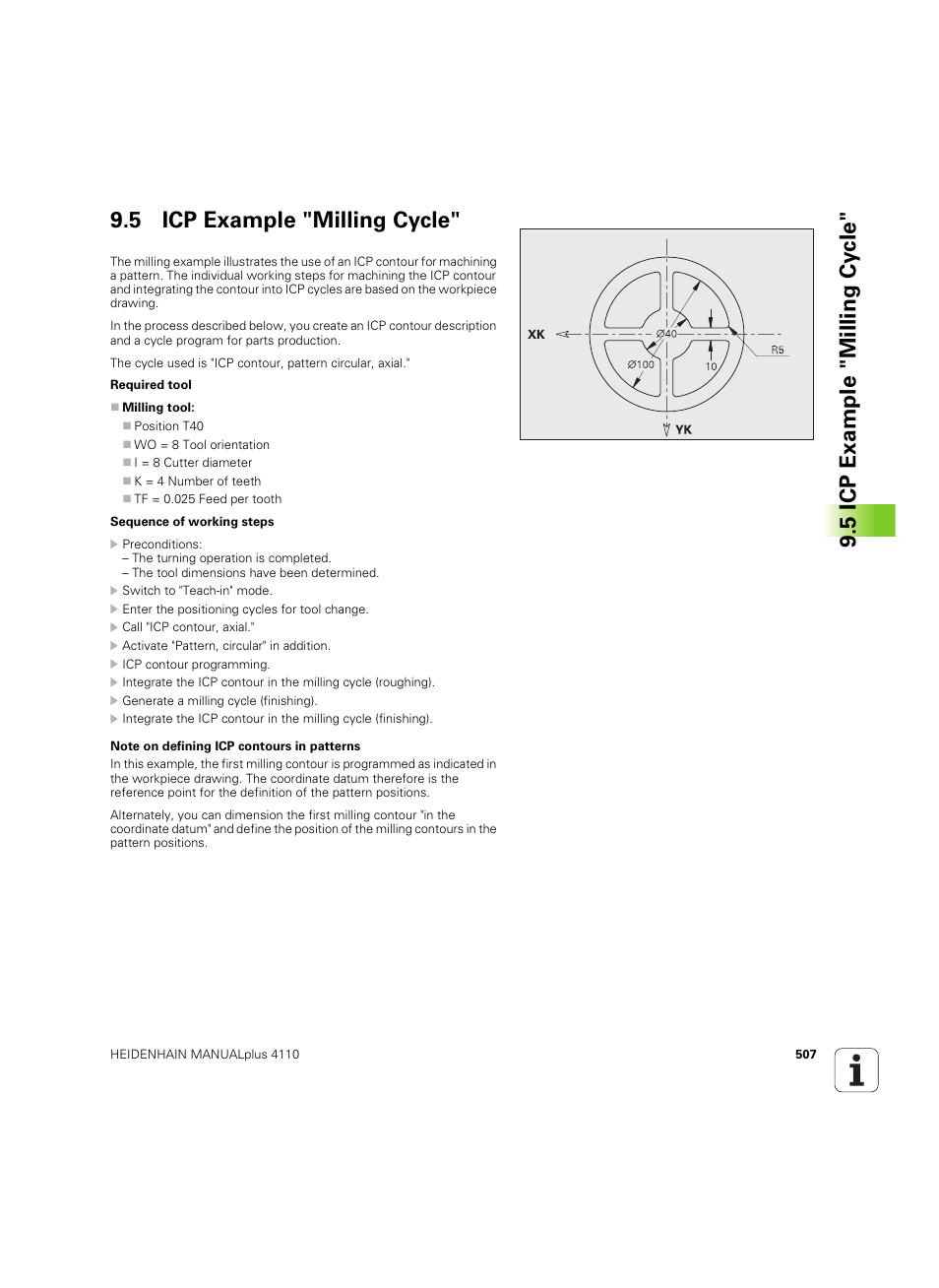5 icp example "milling cycle | HEIDENHAIN MANUALplus 4110 User Manual | Page 507 / 550