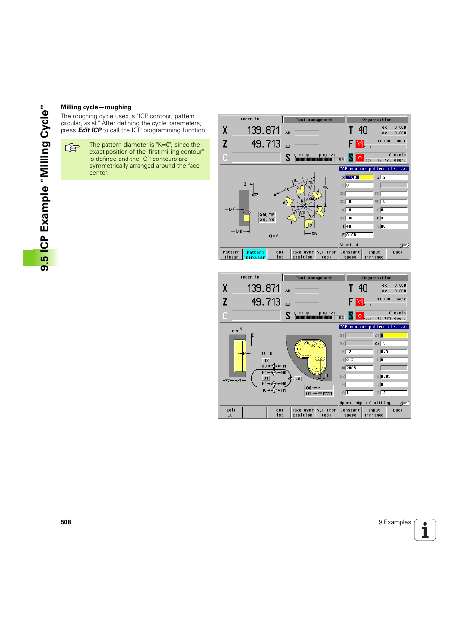 5 icp example "milling cy cle | HEIDENHAIN MANUALplus 4110 User Manual | Page 508 / 550
