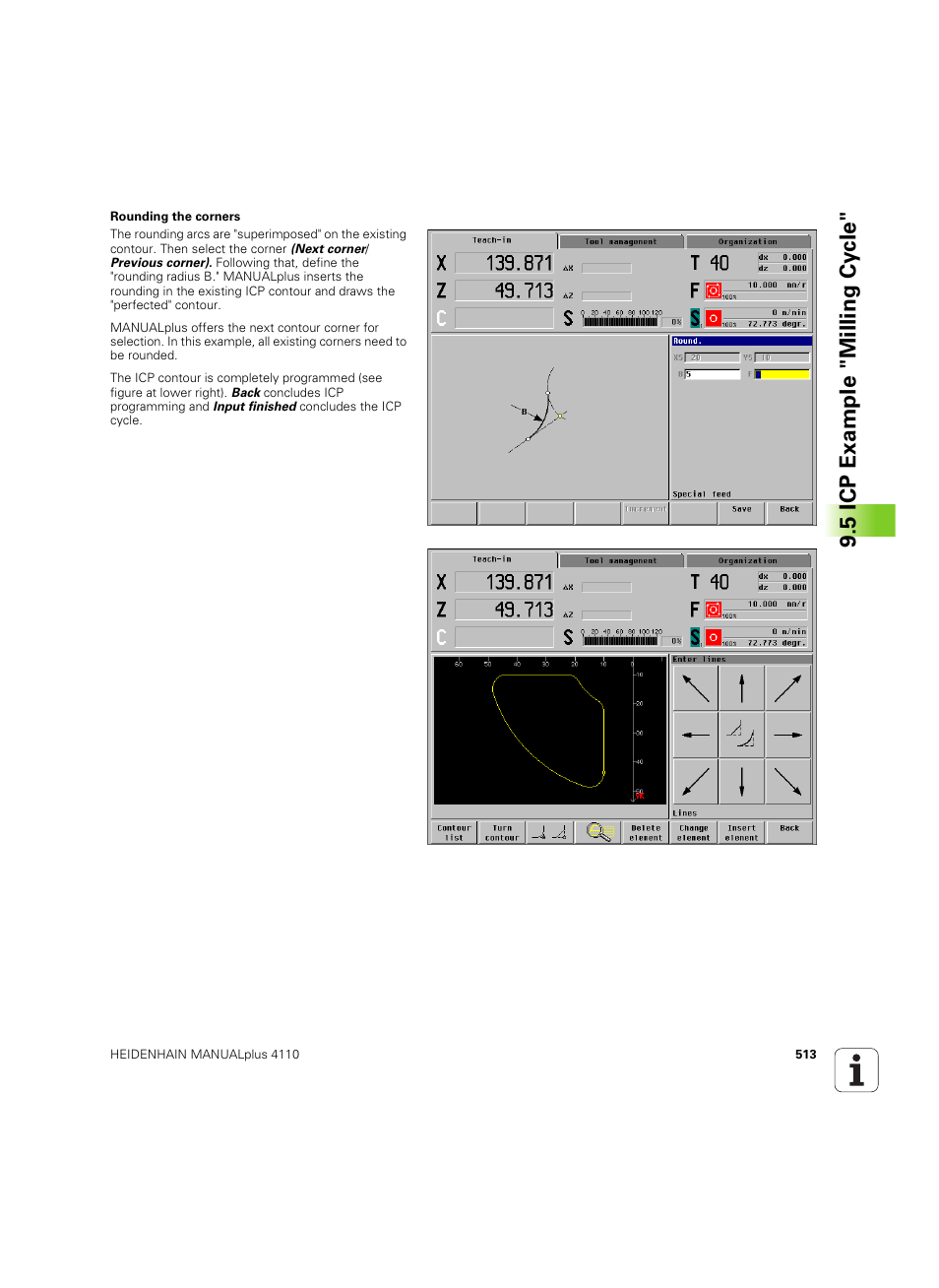 5 icp example "milling cy cle | HEIDENHAIN MANUALplus 4110 User Manual | Page 513 / 550