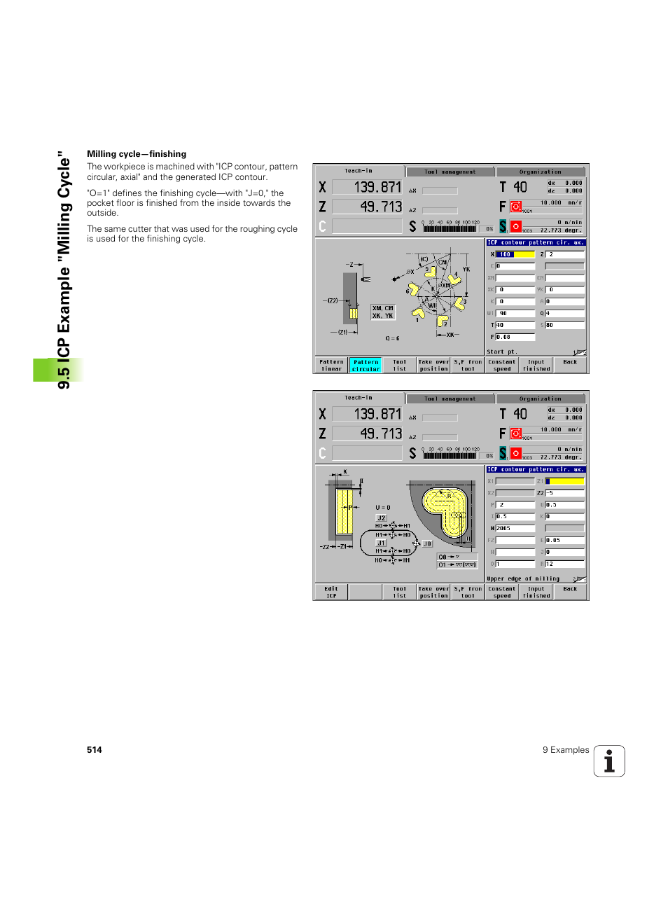 5 icp example "milling cy cle | HEIDENHAIN MANUALplus 4110 User Manual | Page 514 / 550