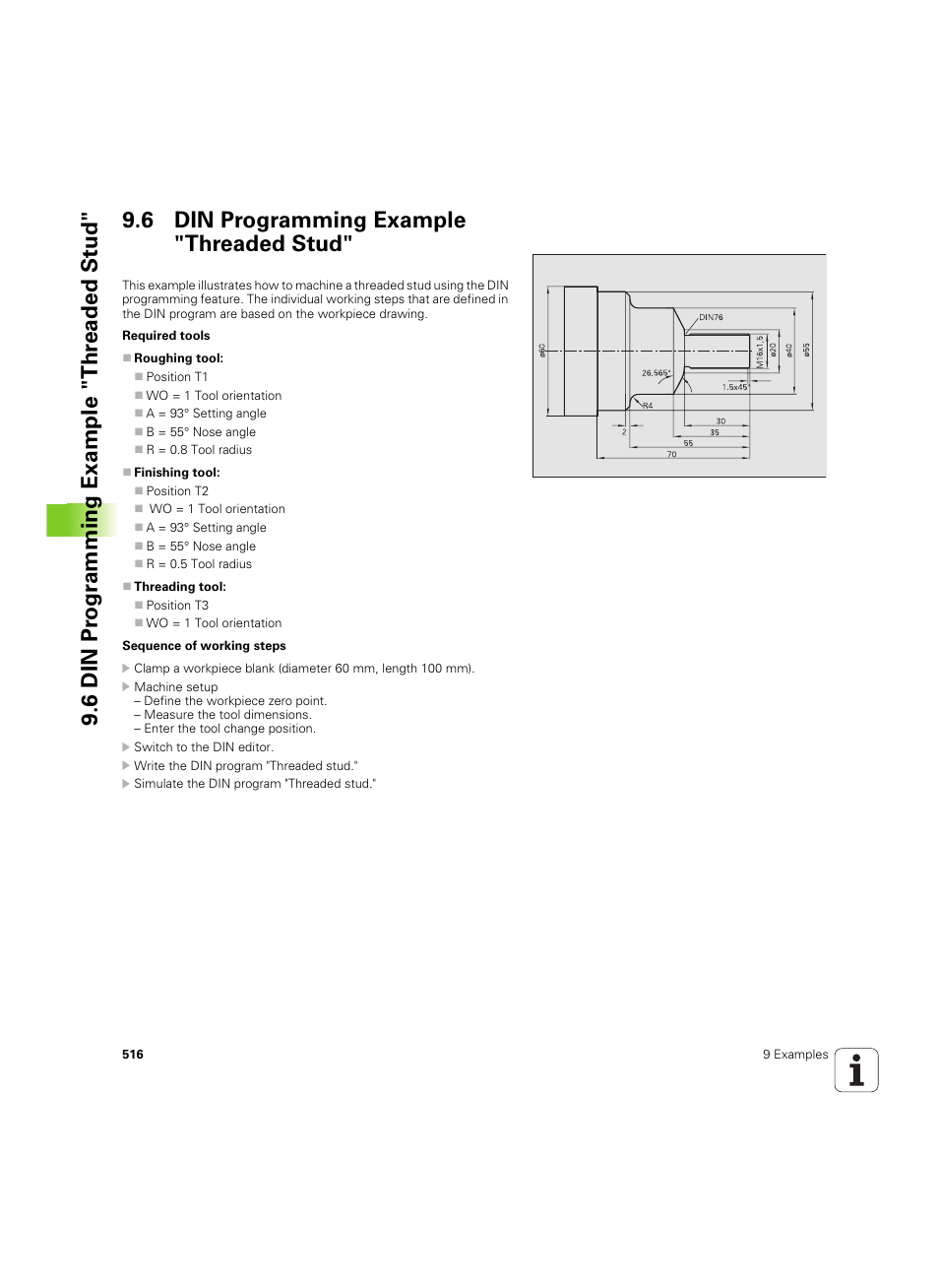 6 din programming example "threaded stud | HEIDENHAIN MANUALplus 4110 User Manual | Page 516 / 550