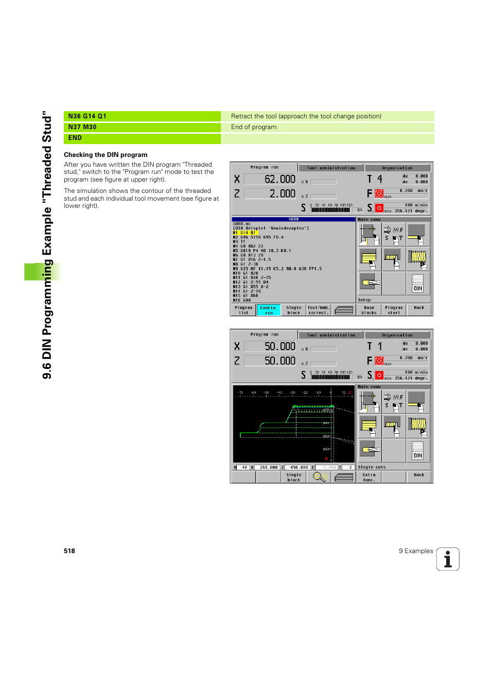 6 din pr ogr amming example "thr eaded st ud | HEIDENHAIN MANUALplus 4110 User Manual | Page 518 / 550