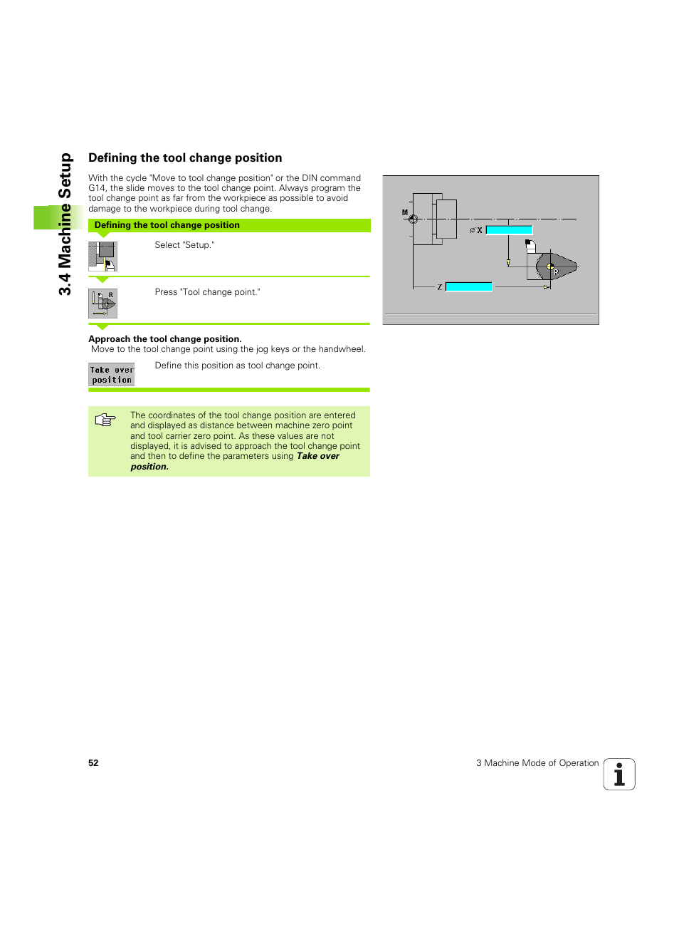 Defining the tool change position, 4 mac h ine set u p | HEIDENHAIN MANUALplus 4110 User Manual | Page 52 / 550