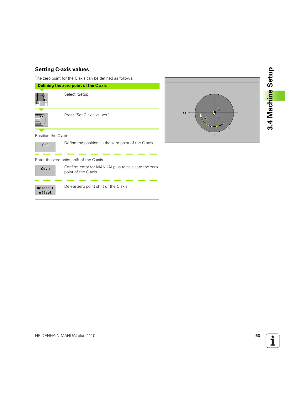 Setting c-axis values, 4 mac h ine set u p | HEIDENHAIN MANUALplus 4110 User Manual | Page 53 / 550