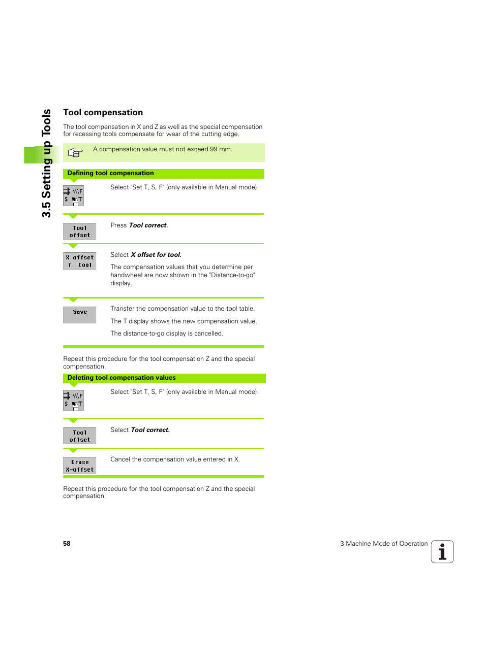 Tool compensation, 5 set ting up t o ols | HEIDENHAIN MANUALplus 4110 User Manual | Page 58 / 550