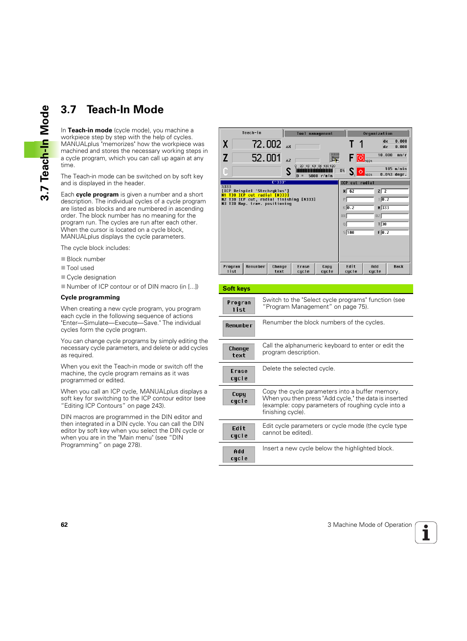 7 teach-in mode, 7 t e ac h-in mode 3.7 teach-in mode | HEIDENHAIN MANUALplus 4110 User Manual | Page 62 / 550