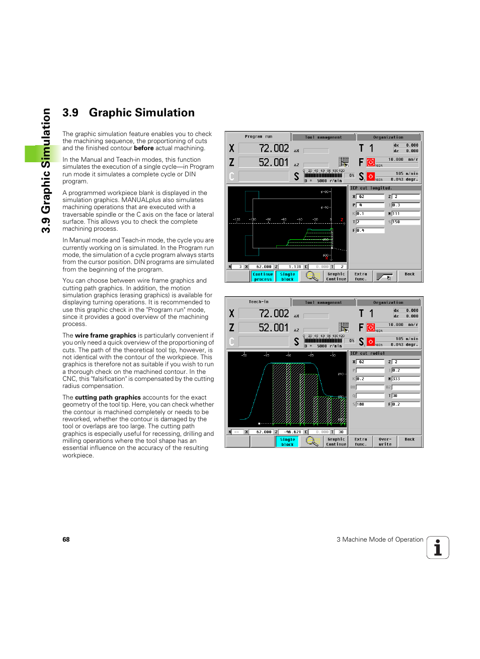 9 graphic simulation, 9 gr ap hic simulation 3.9 graphic simulation | HEIDENHAIN MANUALplus 4110 User Manual | Page 68 / 550