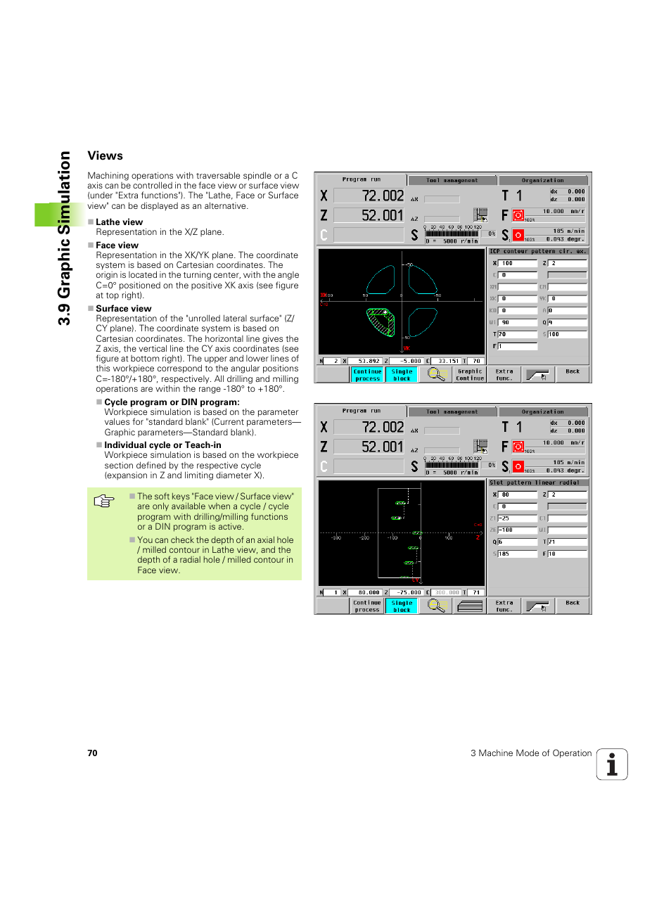 Views, 9 gr ap hic simulation | HEIDENHAIN MANUALplus 4110 User Manual | Page 70 / 550