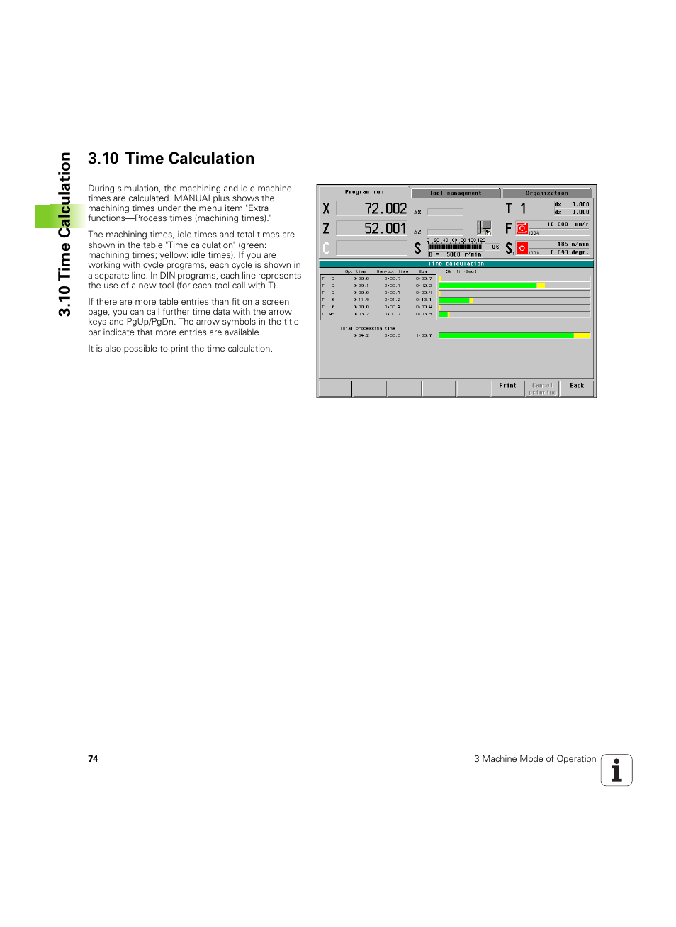 10 time calculation | HEIDENHAIN MANUALplus 4110 User Manual | Page 74 / 550