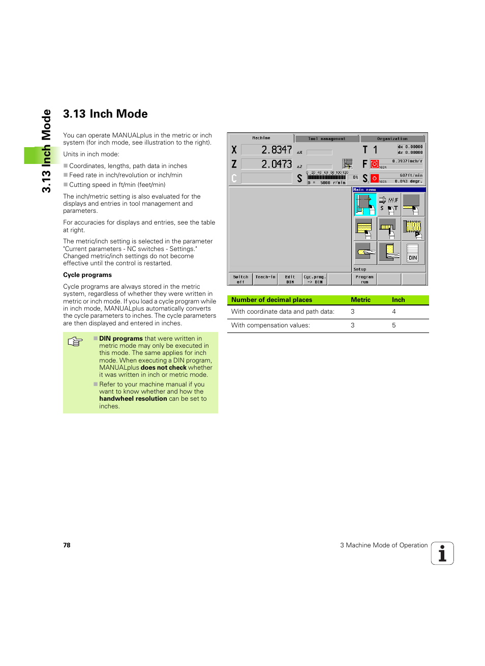 13 inch mode | HEIDENHAIN MANUALplus 4110 User Manual | Page 78 / 550