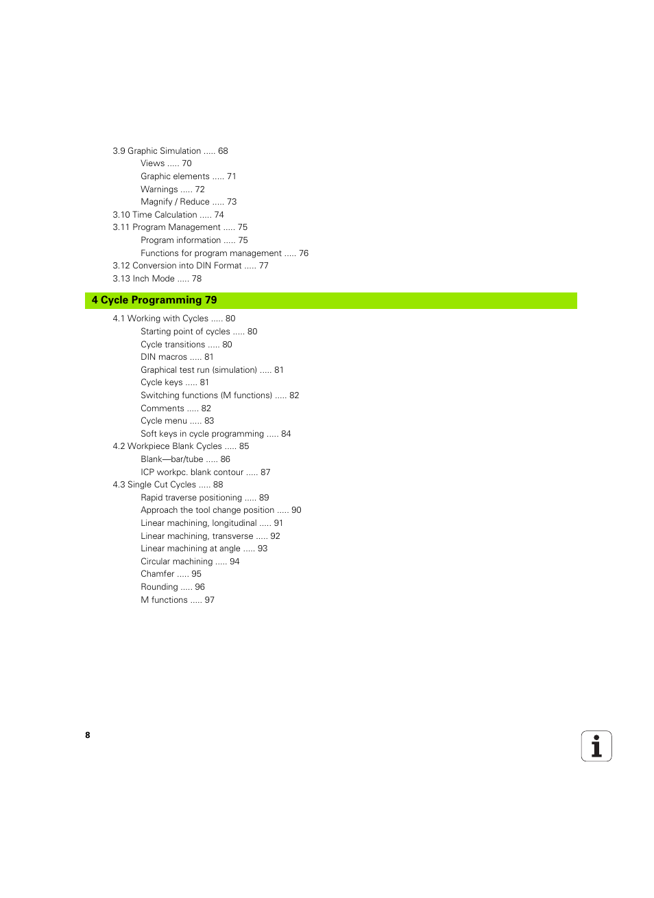 Cycle programming | HEIDENHAIN MANUALplus 4110 User Manual | Page 8 / 550