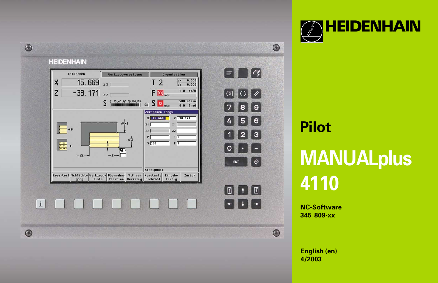 HEIDENHAIN MANUALplus 4110 Pilot User Manual | 119 pages