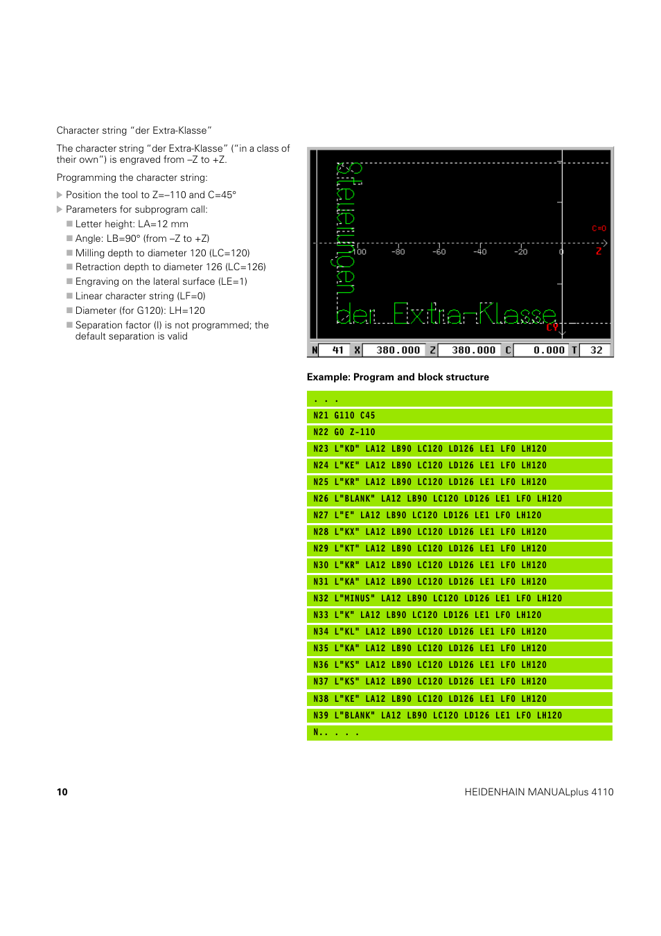 HEIDENHAIN MANUALplus 4110 Instructions for engraving cycles User Manual | Page 12 / 13