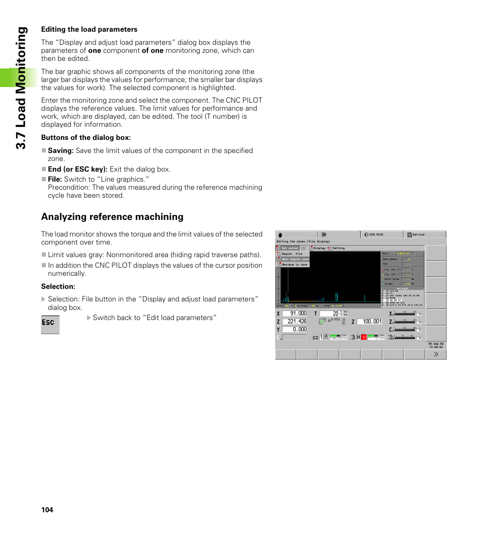 Analyzing reference machining, 7 load monit o ri ng | HEIDENHAIN CNC Pilot 4290 V7.1 User Manual | Page 104 / 725