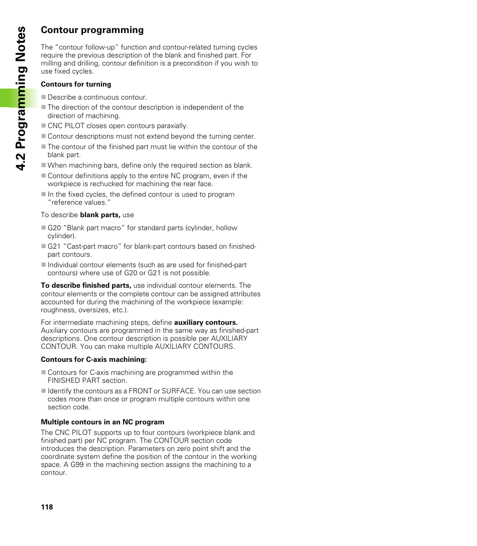 Contour programming, 2 pr ogr a mming not e s | HEIDENHAIN CNC Pilot 4290 V7.1 User Manual | Page 118 / 725