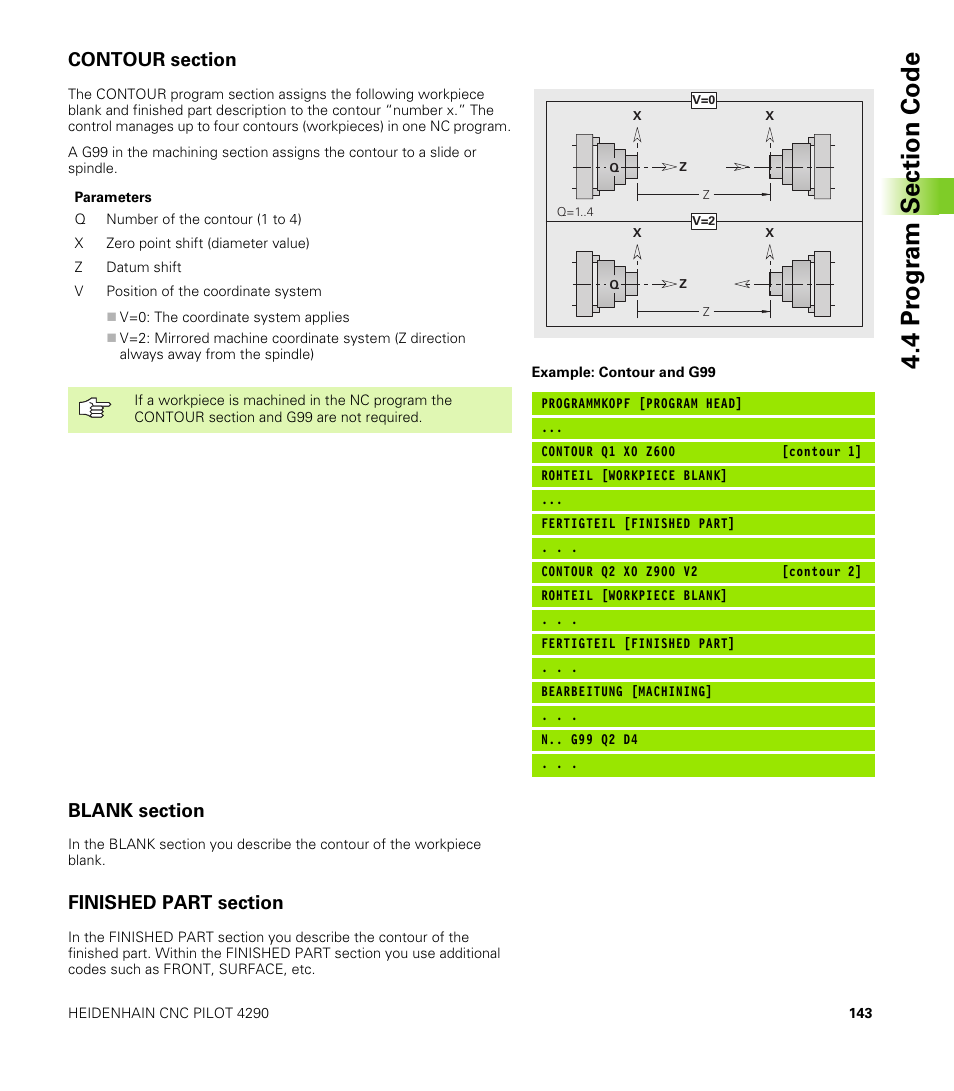 Contour section, Blank section, Finished part section | HEIDENHAIN CNC Pilot 4290 V7.1 User Manual | Page 143 / 725