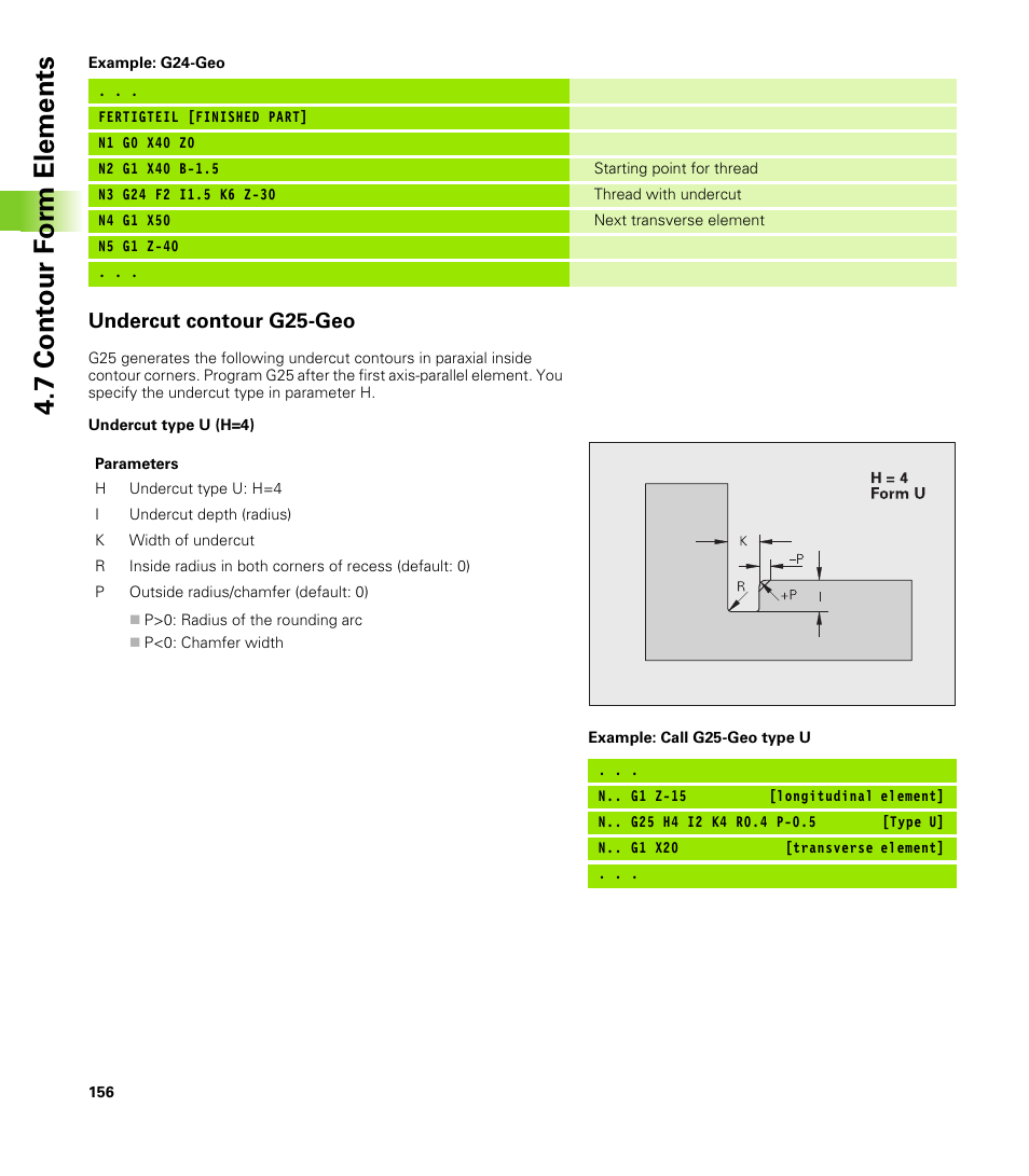 Undercut contour g25-geo, 7 cont our f o rm elements | HEIDENHAIN CNC Pilot 4290 V7.1 User Manual | Page 156 / 725