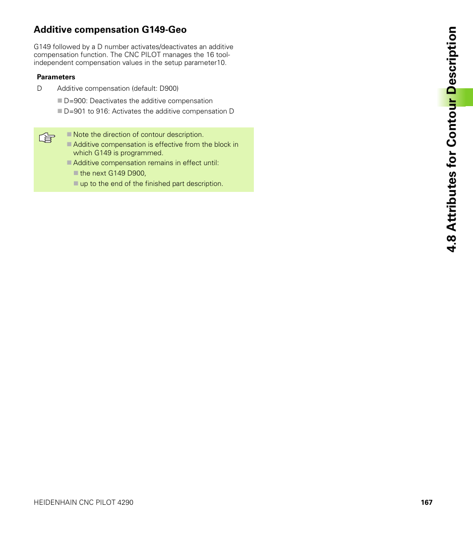 Additive compensation g149-geo | HEIDENHAIN CNC Pilot 4290 V7.1 User Manual | Page 167 / 725