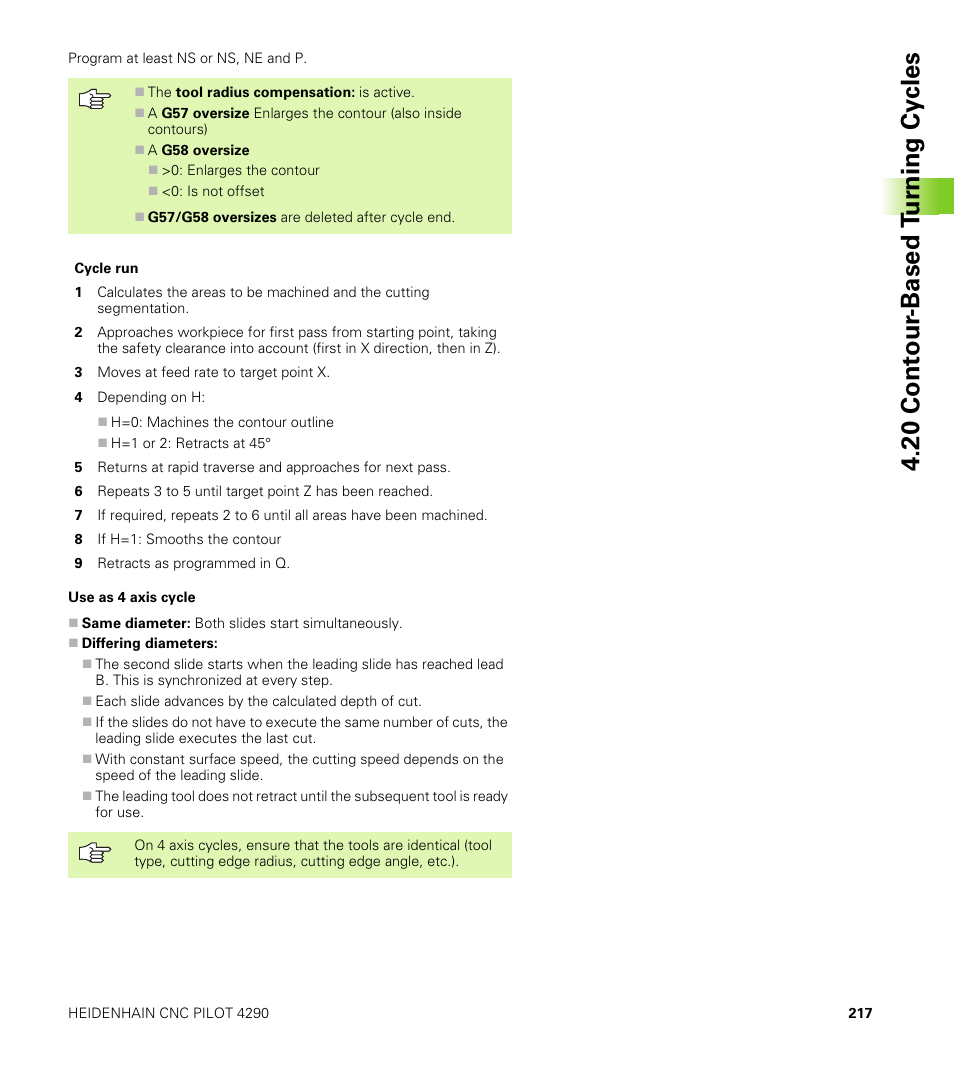 20 cont our -based t u rn ing cy cles | HEIDENHAIN CNC Pilot 4290 V7.1 User Manual | Page 217 / 725