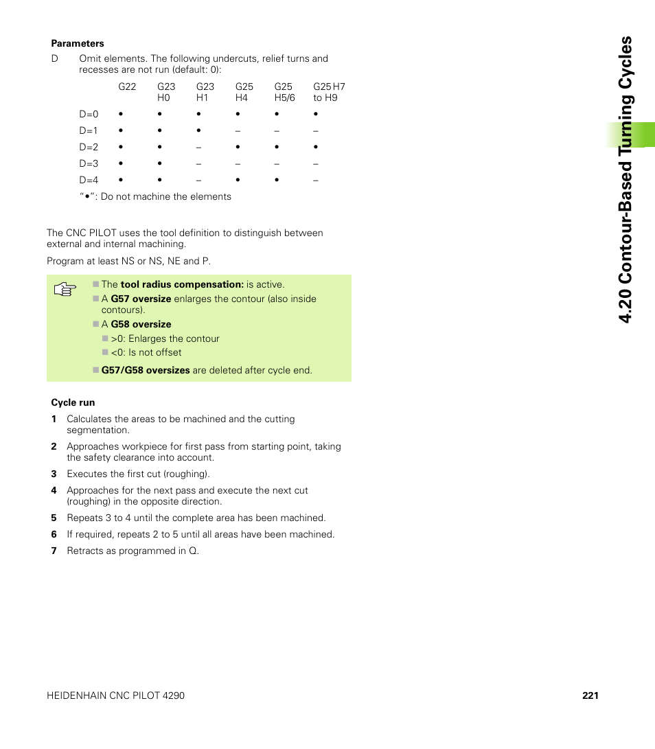 20 cont our -based t u rn ing cy cles | HEIDENHAIN CNC Pilot 4290 V7.1 User Manual | Page 221 / 725