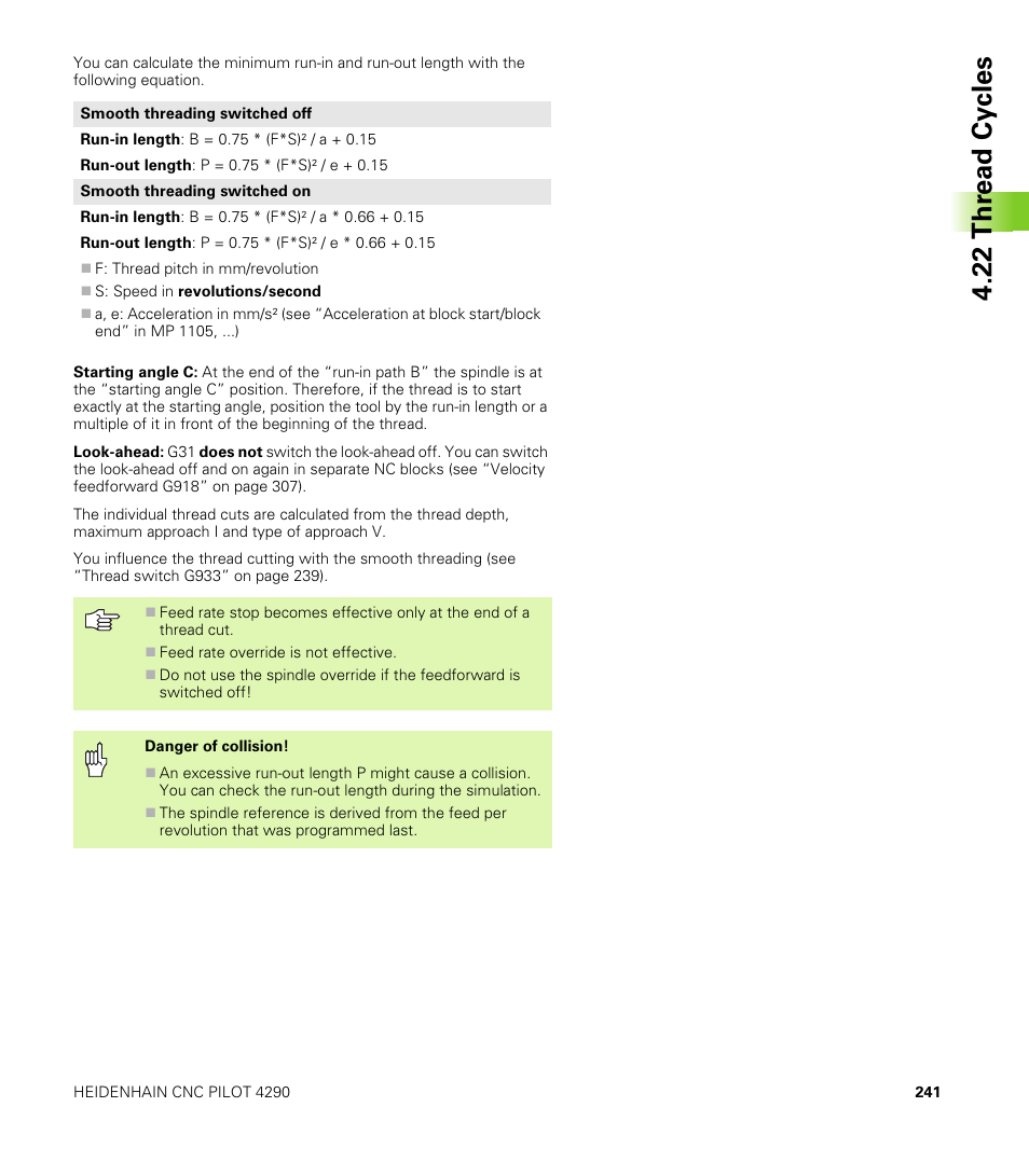 22 thr e ad cy cles | HEIDENHAIN CNC Pilot 4290 V7.1 User Manual | Page 241 / 725