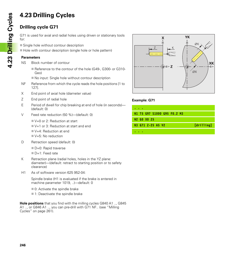 23 drilling cycles, Drilling cycle g71 | HEIDENHAIN CNC Pilot 4290 V7.1 User Manual | Page 246 / 725