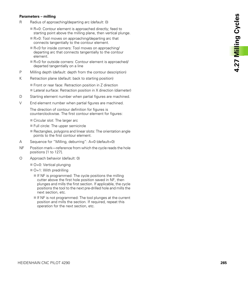 27 milling cy cles | HEIDENHAIN CNC Pilot 4290 V7.1 User Manual | Page 265 / 725