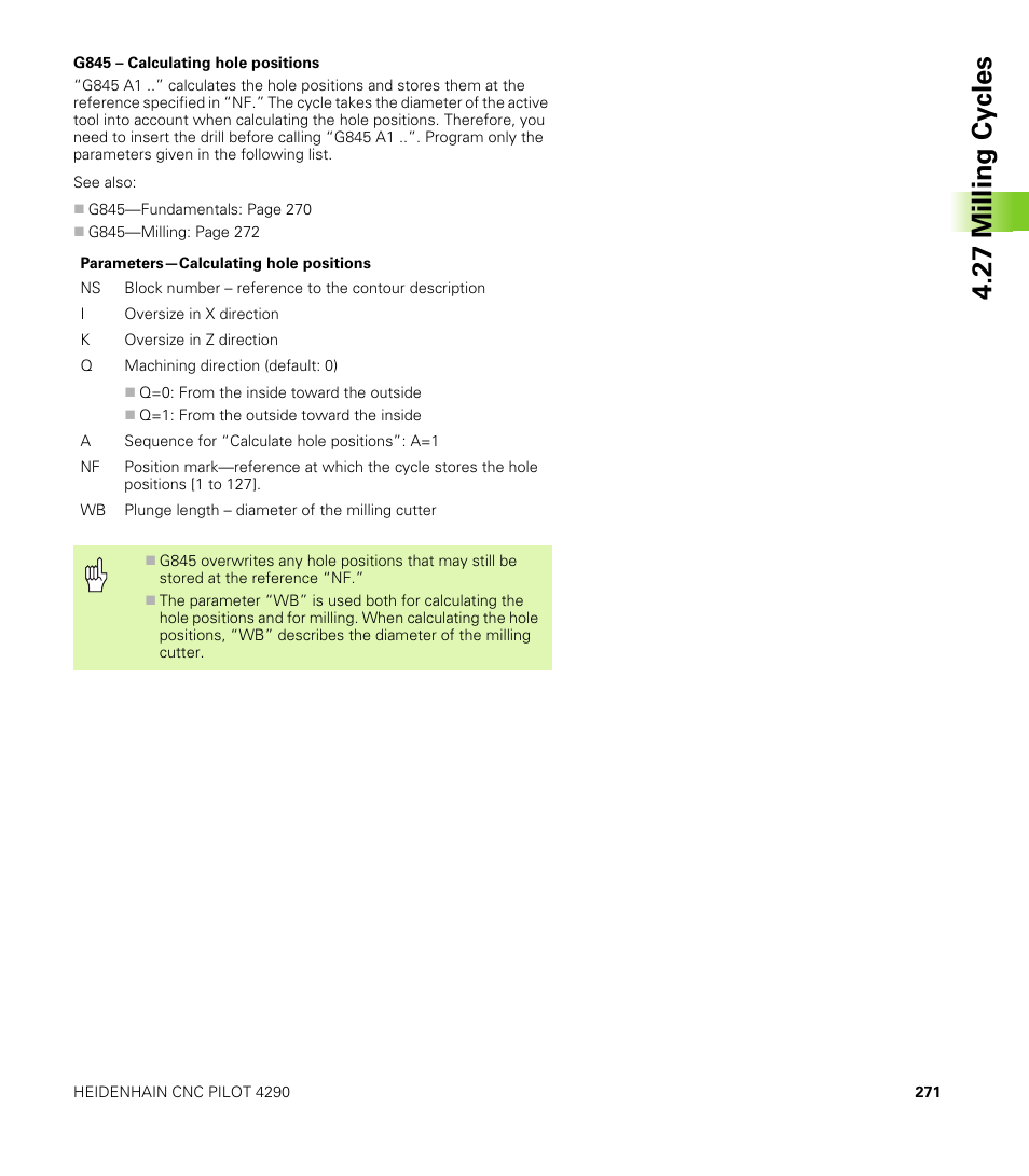 27 milling cy cles | HEIDENHAIN CNC Pilot 4290 V7.1 User Manual | Page 271 / 725