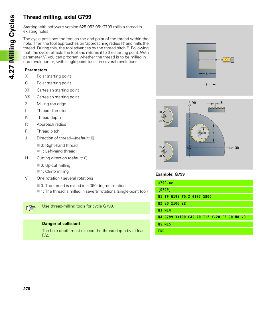 Thread milling, axial g799, 27 milling cy cles | HEIDENHAIN CNC Pilot 4290 V7.1 User Manual | Page 278 / 725