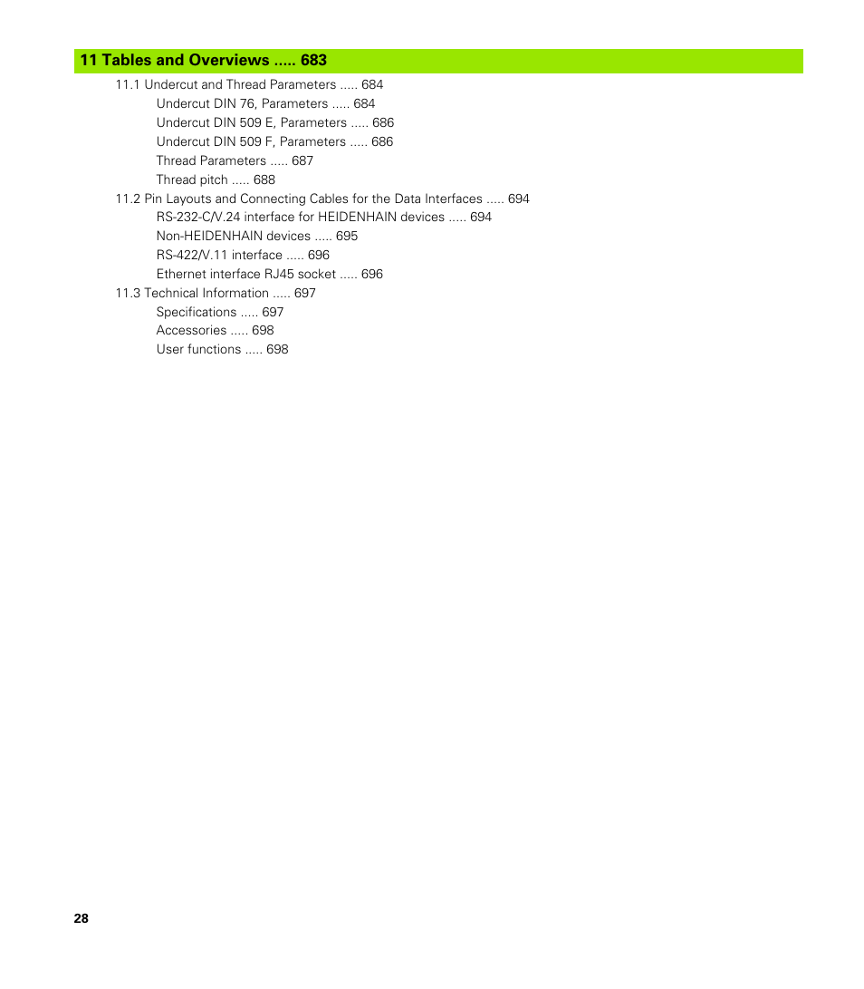 11 tables and overviews | HEIDENHAIN CNC Pilot 4290 V7.1 User Manual | Page 28 / 725
