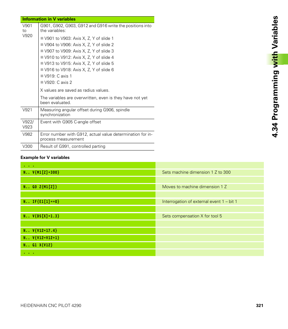 34 pr ogr amming with v a ri ables | HEIDENHAIN CNC Pilot 4290 V7.1 User Manual | Page 321 / 725