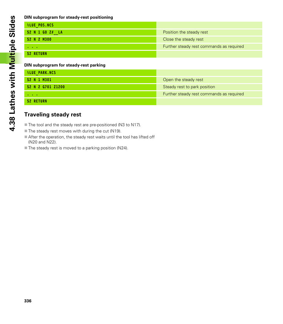 Traveling steady rest, 38 lathes with multiple slides | HEIDENHAIN CNC Pilot 4290 V7.1 User Manual | Page 336 / 725