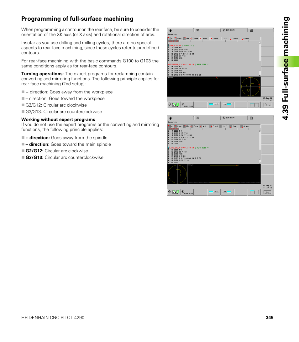 Programming of full-surface machining, 39 f u ll-surf ace mac h ining | HEIDENHAIN CNC Pilot 4290 V7.1 User Manual | Page 345 / 725
