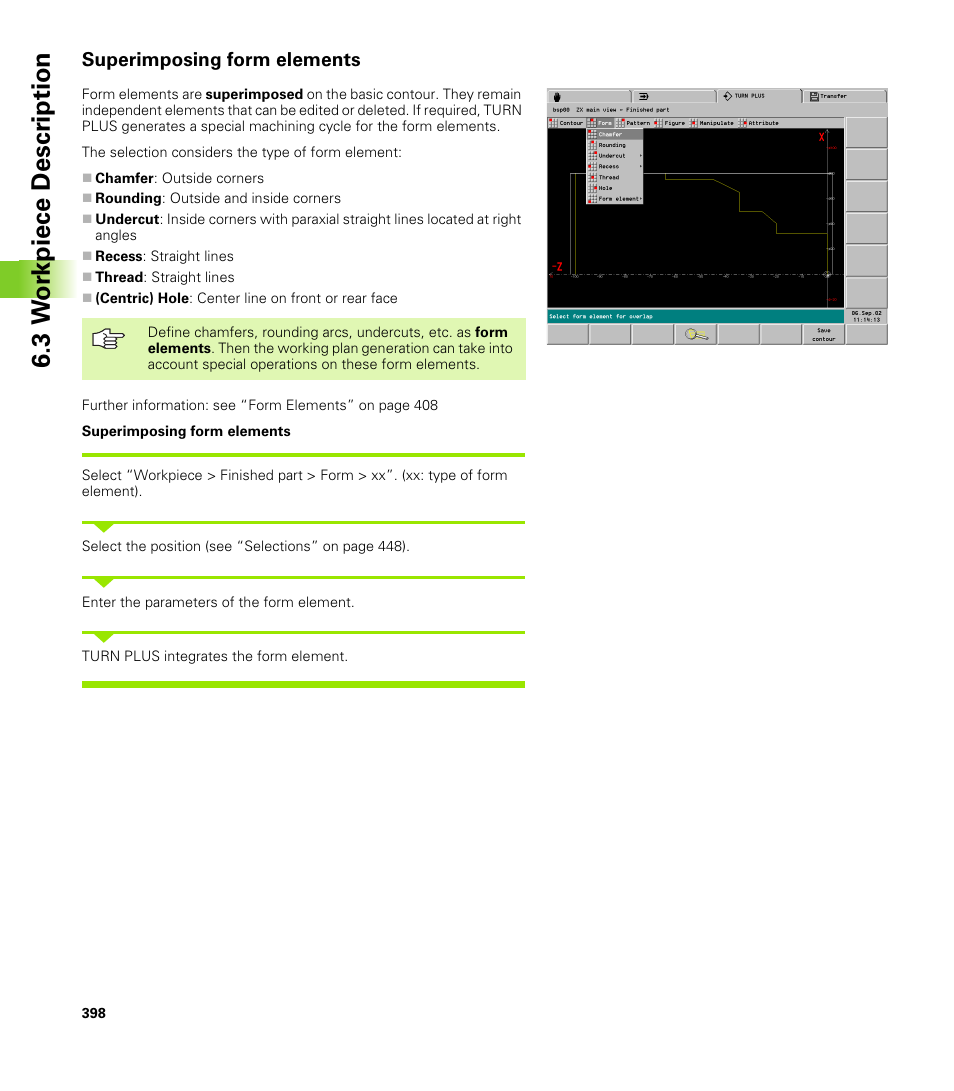 Superimposing form elements, 3 w o rk piece descr iption | HEIDENHAIN CNC Pilot 4290 V7.1 User Manual | Page 398 / 725