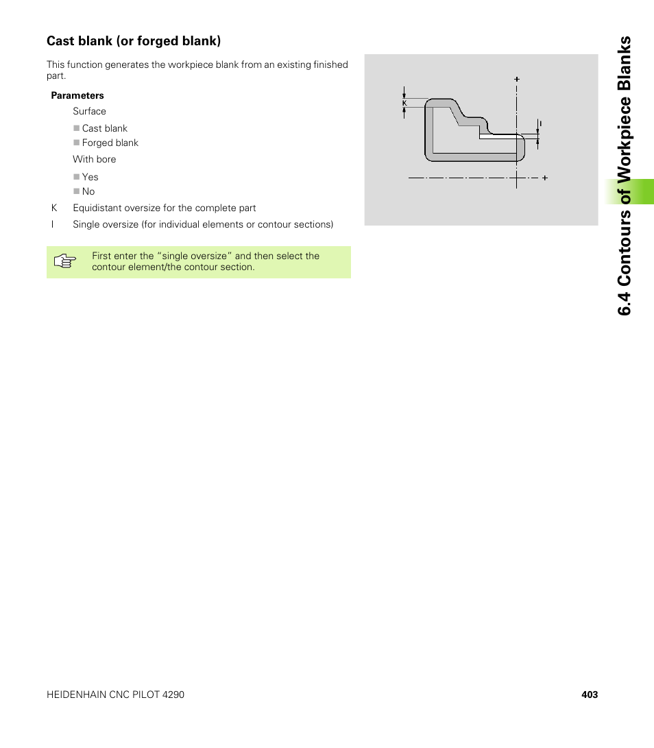 Cast blank (or forged blank), 4 cont ours of w o rk piece blanks | HEIDENHAIN CNC Pilot 4290 V7.1 User Manual | Page 403 / 725